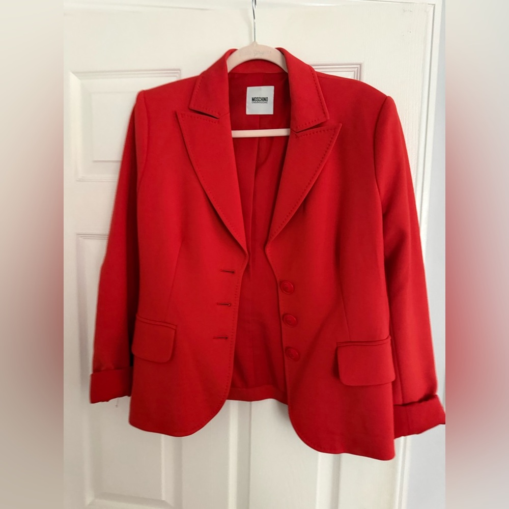 Moschino orange red blazer